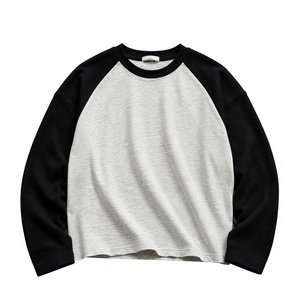 Pull tricoté à manches raglan pour homme, col rond, couleur unie, décontracté, coupe classique, bleu, noir, haut à manches longues - Product Image 2