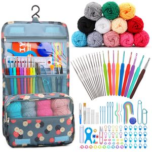 Kit de crochet DIY, ensemble de laine pour le crochet, ensemble d'outils de tricot pour débutants, sac de crochet portable pour les voyages, ensemble de matériel pour le tricot - Product Image 1