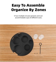 Support à gobelets jetables en fer Oniya, organisateur multifonctionnel pour station à café avec porte-pailles, organisateur de comptoir de bar personnalisé