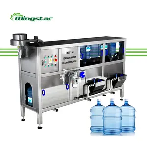 Ligne de capsulage automatique de lavage d'eau de seau de Mingstar 20 litres de remplissage d'eau en bouteille machine d'embouteillage de 5 gallons