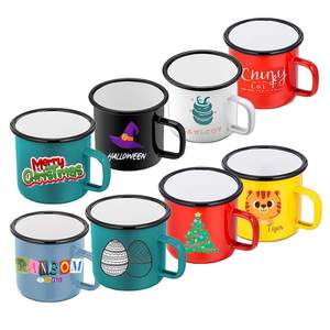 Taza de Esmalte Personalizada para Regalo de Navidad, Acción de Gracias o <span class=keywords><strong>Cumpleaños</strong></span>, para Acampar, Hacer Picnic al Aire Libre, Viajar, Desayunar <span class=keywords><strong>en</strong></span> Casa - Product Image 1