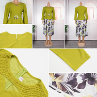 Robes d'église tendance pour femmes, manches 3/4, col rond, robe en mousseline imprimée avec strass, vêtements pour femmes