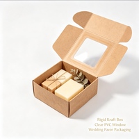 Boîtes cadeaux carrées en papier kraft avec fenêtre en PVC pour les cadeaux de mariage, les bonbons, les friandises de boulangerie, les bijoux, les cadeaux de festival, emballage personnalisé avec logo