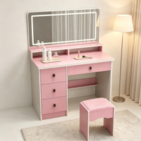 Table de maquillage moderne et simple, design panneau autoportant, luxe léger, multifonctionnelle, pour petite chambre à coucher