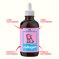 Complément alimentaire pour animaux de compagnie OEM Premium Fed Collagen Drop pour chien et chat, pour la peau et le pelage, les articulations, les ongles, soulagement des allergies, complément de collagène liquide