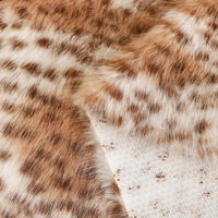 Goldener Nerz-Plüschstoff mit Leopardenflecken, Faux-Sabel-Stil, Polyester/Acryl, Vorderseite Anpassbar, Dichte und Gewicht Regulierbar, Gestrickter Stoff 100%