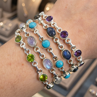 Impresionante Pulsera de Plata de Ley 925 con Labradorita y Peridoto, Joyería Hecha a Mano, Regalo para Fiestas