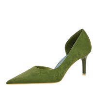 BIGTREE-zapatos de tacón alto para mujer, calzado sexy de tela puntiaguda con boca poco profunda para banquete, moda europea y americana, 6168-A1
