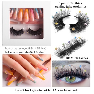 Trois dimensions mince <span class=keywords><strong>faux</strong></span> <span class=keywords><strong>cils</strong></span> coffret cadeau beauté Nail Art produit en gros <span class=keywords><strong>ongles</strong></span> artificiels presse sur les <span class=keywords><strong>ongles</strong></span> - Product Image 3