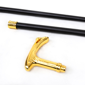 Canne de marche ergonomique en forme de T, dorée, style minimaliste, bâton de marche décoratif vintage pour gentleman, vente en gros - Product Image 1