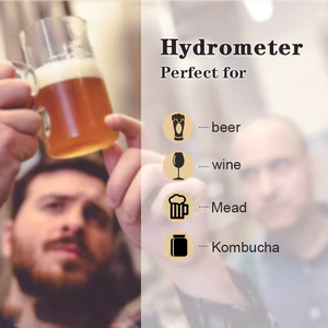 Hydromètre à triple échelle avec chiffon de nettoyage pour vin, bière, hydromel, kombucha – Outil de mesure d'alcool pour brasseurs et élites de la brasserie - Product Image 6