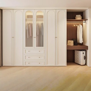 Armoire personnalisable en blanc crème, tiroirs et espace ouvert, rangement modulaire pour chambre à coucher - Product Image 2