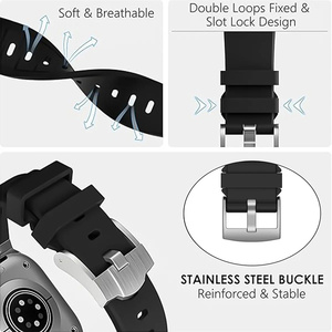 Conector de Metal de Acero Inoxidable con Correa de Goma de Fluororubber para Redmi Watch 6 5 4, Correa para <span class=keywords><strong>Xiaomi</strong></span> <span class=keywords><strong>Band</strong></span> 10 Pro 9 Pro - Product Image 3