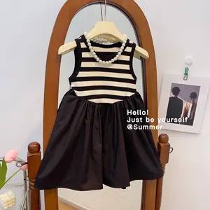 Koreanische Version Kinder Tank Top Kleid Mädchen Prinzessin niedlichen Streifen Weste Rock Mädchen Kleidung Kleider