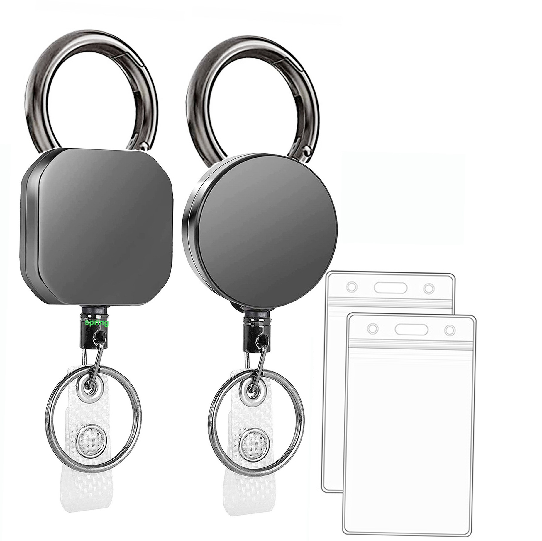 Gray round /square badge  +id card holder