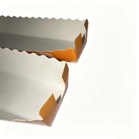 Fettbeständige PE-beschichtete Umweltfreundliche Biologisch Abbaubare Moderne Weiße Karton-Lebensmittelbehälter Einweg-Lebensmittelqualität Papier-Snack-Schale