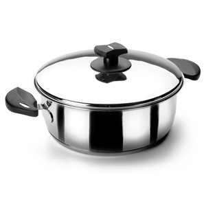 Pentola Nova-Ladycor con coperchio in acciaio inox da 24 cm per uso su piano cottura - Product Image 1