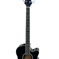 Gloss Black Colour Wholesale Factory Cheap Price Custom Made String Instruments 4 String Acoustic Electric Bass Guitar