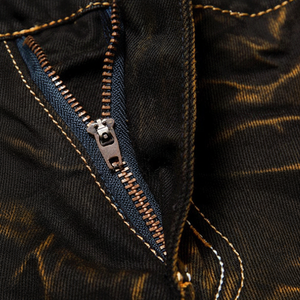 Très demandé pour hommes Jeans évasés lourds Stretch Denim Pantalon en coton Streetwear Broderie Noir Pantalon moulant Motif - Product Image 1