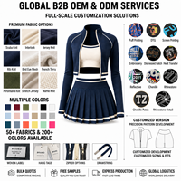 Ensemble 3 pièces personnalisé avec logo OEM : veste zippée, crop top et jupe plissée – Tenue athleisure sportive Y2K à séchage rapide pour femme