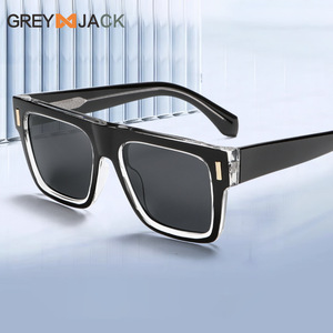 Gafas de Sol para Mujer Grey Jack, Montura Negra de TR Metálico, Lentes Cuadradas Polarizadas UV400, Material TAC PC, K051 - Product Image 3