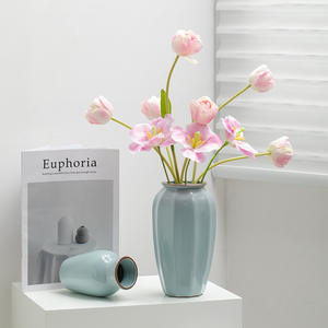 Nuevo jarrón de cerámica de estilo chino Ru Kiln <span class=keywords><strong>Song</strong></span> Dynasty, flores secas estéticas, adornos hidropónicos para sala de estar, flor de vestíbulo - Product Image 1