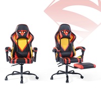 Chaise inclinable ergonomique pour ordinateur, avec appui-tête, Support lombaire, chaise de jeu Superman, en cuir synthétique, moderne