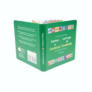 Custom Kids Hardcover Board Book Printing Services Children Thick Board English Books Round Corner White Cardboard CMYK Gua