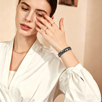 Bracelet extensible pour homme en hématite noire facettée, perles de pierres précieuses naturelles, vente en gros d'usine, haute qualité