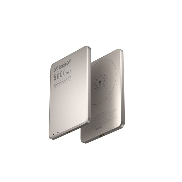 DENIXI Metal Ultra-thin  Magnetic Power Bank 5000 Mah PD20W Wireless Fast Charging Compact Mobile Power Bank