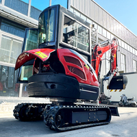 China Diesel Mini Excavator Manufacturer 2ton CE EPA Euro 5 Compact Small Digger 1200kg Mini Escavatore with Hammer Auger
