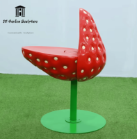 Chaise de fleur de rose de tulipe créative en fibre de verre chaise de repos de barre de magasin de boissons de pastèque de fraise extérieure