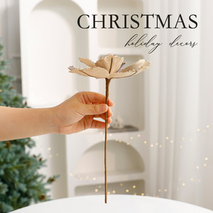 S27 lujo clásico Pvc flores decorativas lindas flores de Navidad flores artificiales de Navidad para la decoración del <span class=keywords><strong>hotel</strong></span> del hogar - Product Image 3