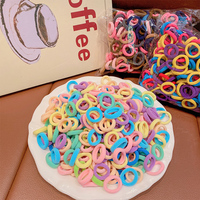Vente en gros 100 Pièces Enfants Mignon Solide Couleur Grille Vague Élastique Bandes de Cheveux Bébé Filles Chouchous Élastiques Enfant Doux Cheveux Cravates