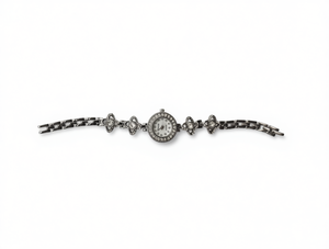 Orologio da Donna con Cristalli e Strass, Design Floreale, Elegante Gioiello da Festa, Stile Bracciale in Lega di Zinco - Product Image 1