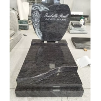 Monument funéraire moderne en granit Indien Noir Rouge Blanc avec motif Aile d'ange, Cœur, Rose et motif musulman Kerbset
