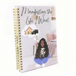 Custom Logo 2025 A5 Pink Spiral Binding Paper Weekly/Monthly Manifestation Goal Planner Notebook - Product Image 2