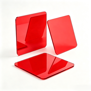 Wholesale 1.8mm Thick Red <b>Acrylic</b> <b>Mirror</b> Sheet 200x200mm Square Glossy <b>Acrylic</b> <b>Mirror</b> Panel for DIY Craft & Signage Material - Product Image 1