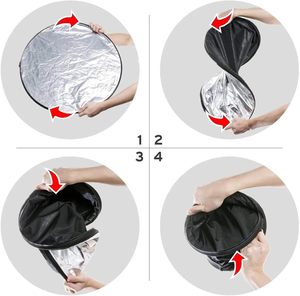 Panneau réflecteur 2-en-1 60cm/80cm/110cm - Argent/Or pour lumière douce, photographie de portrait et photographie en studio - Product Image 2