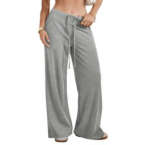 Premium Custom Women Baggy Sweatpants 100% Cotton Soft Material Loose Fit Track Pants Ladies Wide Leg Casual Streetwear <b>Trousers</b> - Product Image 6