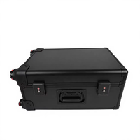 Boîte de rangement pour cartes gradées en aluminium, 4 rangées, doublure EVA, compatible PSA/BGS/FGS/SGC, étanche et antichoc avec protection 360° °   Chariot à roulettes