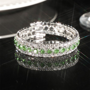 Bracelet en cristal européen américain de haute qualité pour femmes Bracelets de mode transfrontaliers All-Match Bangles Ouverture réglable - Product Image 4