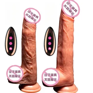 Dildo silikon cair besar dengan pengendali jarak jauh mainan seks untuk wanita dildo mengembang dengan pemanasan