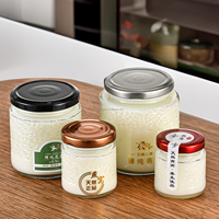 Vente en gros 75ml 100ml 150ml 200ml 240ml 280ml 380ml 500ml Bocaux ronds vides en verre de stockage transparent avec couvercle en métal