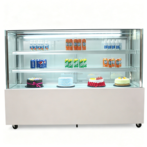 Vitrine Réfrigérée à Double Porte en Marbre et Acier Inoxydable à Angle Droit avec Éclairage LED, Anti-Givre et Étagères Réglables pour <span class=keywords><strong>Boulangerie</strong></span> - Product Image 3