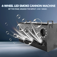 Machine à bulles de fumée à 4 buses activée par le son DMX512, avec anneau LED coloré, pour scène, concerts et boîtes de nuit