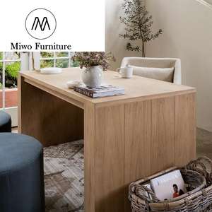 Bureau d'ordinateur de bureau rectangulaire de conception de maison moderne Mobilier nordique Bureau d'étude de stockage en bois naturel avec tiroirs Secrétaire - Product Image 5