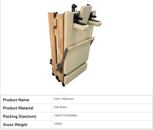 Reformer Pilates Kayu Oak Profesional Tahan Lama, Dapat Dilipat, Dapat Disesuaikan, Portabel untuk di Rumah, Alat Peregangan - Product Image 2