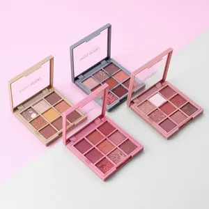 Miss rose eyeshadow lucu 9 warna permen warna natural riasan tahan lama pop kecil persegi indah palet eyeshadow