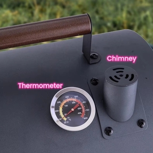 Grande Barbecue à Charbon d'Bois Pliable Double Face pour Extérieur avec Cheminée et Thermomètre pour Griller le Bacon - Product Image 3